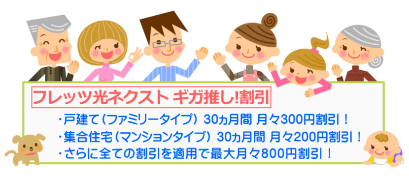 フレッツ光ネクスト ギガ推し!割引